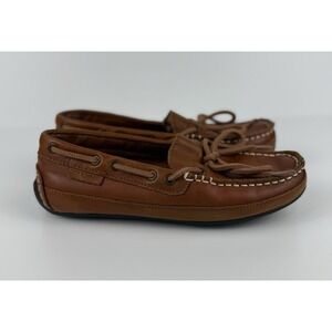 Cole Haan Grand.ØS Kids Youth Size 4 Brown Leather Boat Shoes Loafers Moc Toe